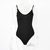 abordables Ropa de baile latino-Baile Latino Ropa de Deporte Leotardo / Pijama Mono Color Puro Mujer Entrenamiento Ropa Cotidiana Sin Mangas Algodón mercerizado
