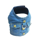cheap Coats-Dog Cat Leash Denim Jacket / Jeans Jacket Stylish Ordinary Casual Daily Soft Washable Comfortable Outdoor Casual Daily Walking Bichon Frise Chihuahua Pomeranian Baby Pet Papillon