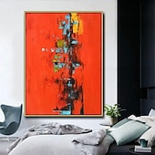 baratos Pinturas Abstratas-pintura a óleo artesanal pintada à mão arte de parede abstrata pintura em tela decoração de casa moldura esticada pronta para pendurar