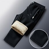 cheap Sweatpants-Men&#039;s Sherpa Fleece Pants Sweatpants Joggers Winter Pants Drawstring Solid Color Comfort Warm Casual Daily Going out Sports Stylish 1 2 Micro-elastic