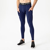 cheap Men&#039;s Shorts, Tights &amp; Pants-Men&#039;s Compression Pants Running Tights Leggings with Phone Pocket Base Layer Athletic Winter Spandex Breathable Quick Dry Sweat wicking Power Flex Fitness Gym Workout Running Skinny Sportswear