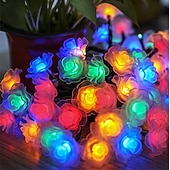 billige Soldrevet-utendørs vanntette solenergi-roselys 12m-100leds 7m-50leds 6,5m-30leds valentinsdag bryllupsfest utendørs hagedekorasjon