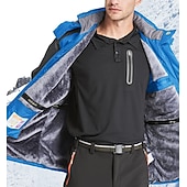 economico giacca sportiva-giacca con cappuccio da uomo giacca da sci giacca da trekking in pile giacca invernale da esterno termica calda fodera in pile impermeabile antivento giacca a vento giacca softshell cappotto sci sci snowboard pesca nero