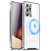 economico Cover Samsung-telefono Custodia Per Samsung Galaxy S24 S23 Ultra Plus S22 S21 Plus Ultra Note 20 Ultra S20 FE Custodia ad adsorbimento magnetico Con Magsafe Placcato Doppia setola Supporta la ricarica wireless