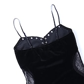 levne Šaty-Punk a gotika Sexy kostým Šaty Cosplay kostým Šaty s rozparkem Zvonové Morticia Addamsová Maškarní kostým Dámské Fantazie předvečer Všech svatých Karneval Plesová maškaráda Večírek Klub Dospělé Šaty