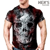 economico magliette da uomo taglie forti-Per uomo Plus Size maglietta Grande e alto Pop art Girocollo Stampa Manica corta Primavera estate Vintage Di tendenza Streetwear Essenziale Informale Sport Top