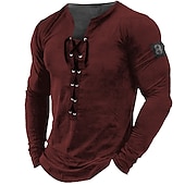 voordelige Vintage T-shirts-Voor heren T-shirt T-shirts Grafisch Nummer Kraag Kleding 3D-afdrukken Buiten Dagelijks Lange mouw Veters Afdrukken Ontwerper Stijlvol Vintage Basic