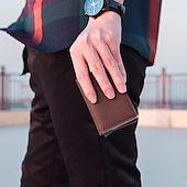 זול holder כרטיס RFID-מחזיק כרטיס בנק ID ארנק יוקרה מותג גברים חוסם RFID מוגן עור דק מינימלי קטנים ארנקי כסף