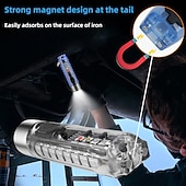 abordables Linternas-mini llavero linterna lámpara recargable antorcha súper brillante con imán camping luz uv potentes luces de iluminación portátiles