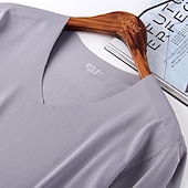 economico Magliette casual da uomo-Per uomo Maglietta Manica Corta Scollo a V Estate Primavera Colore Solido / Tinta Unita Senza cuciture Essenziale Casual Casuale Quotidiano Rosso bordeaux Nero Bianco Maglietta Top per Uomo