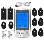 abordables Masajeador de cuerpo entero-Estimulador muscular Tens máquina de masaje corporal eléctrico EMS de 36 modos terapia digital para adelgazar electrosimulador de doble canal con 10 almohadillas a prueba de polvo regalo de San