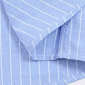 cheap Men&#039;s Oxford Shirts-Men&#039;s Dress Shirt Button Down Shirt Collared Shirt Non Iron Shirt Oxford Shirt Striped Wedding Outdoor Black+White+Navy Blue White Navy Blue Blue Long Sleeve Turndown Spring &amp;  Fall Clothing Apparel