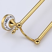 abordables Barres repose-serviettes-porte-serviettes ti-golden porte-serviettes en céramique mural pour salle de bain support de tour à 2 niveaux 1 pc