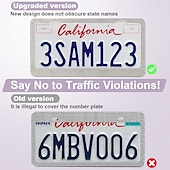 cheap Car Body Decoration &amp; Protection-2 Pack Bling License Plate Frames for Women Sparkly Rhinestone Diamond Car Accessories for Women Handcrafted Stainless Steel Car License Plate Cover with Glitter Crystal Caps