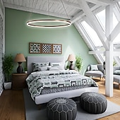 preiswerte Ring- und Runddesign-LED Pendelleuchte 40/60/80cm 1-flammig Ring Kreis Design dimmbar Aluminium lackierte Oberflächen luxuriöser moderner Stil Esszimmer Schlafzimmer Pendelleuchten 110-240V nur mit Fernbedienung dimmbar