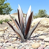 cheap Garden Sculptures&amp;Statues-Tequila Rustic Sculpture, DIY Metal Agave Plant,Rustic Hand Painted Metal Agave,Garden Yard Art Decoration Statue Home Decor for Yard Stakes,Garden Figurines,Outdoor Patio