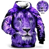 abordables Sweats à capuche grande taille pour hommes-Homme Grande Taille Sweat à capuche Grand et grand Animal Capuche Poche manche longue Printemps &amp; Automne Mode Vêtement de rue basique Confortable Usage quotidien Vacances Hauts