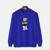 economico Felpe 3D da uomo-Per uomo Orso Stampa Stampe Grafiche Maglia Manica Lunga Felpa Girocollo Designer Casual Grande e Alto Casuale Sport &amp; Outdoor Inverno Primavera &amp; Autunno