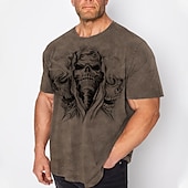 economico magliette da uomo taglie forti-Per uomo Plus Size maglietta Grande e alto Pop art Girocollo Stampa Manica corta Primavera estate Vintage Di tendenza Streetwear Essenziale Informale Sport Top