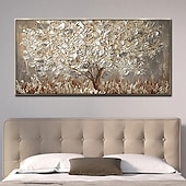 tanie Obrazy z kwiatami/roślinami-100% ręcznie malowane duży nowoczesny obraz olejny na płótnie złote drzewo obrazy do domu salon wystrój hotelu wall art picture walcowane bez ramki!
