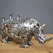 economico Statue-stile steampunk scultura animale animale meccanico ornamento decorazione decorazione industria pesante resina decorazione meccanica ciondolo decorazione di capodanno