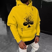 economico Felpe con cappuccio da uomo-Per uomo Tinta unica Carte francesi Felpa con cappuccio Felpe Felpa Felpa con cappuccio Manica lunga Felpa con cappuccio Con cappuccio Streetwear Stampa a caldo Sportivo Informale Abbigliamento di