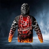 levne Gothic a lebka-Pánské Lebky Grafické tisky Kapuce Kapucky Mikina Svetrová mikina s kapucí Dlouhý rukáv Mikina s kapucí Kapuce Šik ven 3D tisk Denní Sport Černá Tisk Jaro &amp; podzim Návrhář
