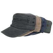 economico Cappelli da uomo-Per uomo Berretto militare Cappello da cadetto Nero Blu marino scuro Cotone Di tendenza Moderno Abbigliamento per il tempo libero Casual / quotidiano Liscio