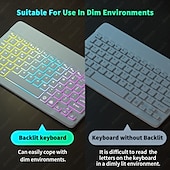 abordables Ensemble souris clavier-combo clavier et souris pour tablette android ios windows, combo clavier souris mince sans fil, clavier rétroéclairé arc-en-ciel bluetooth