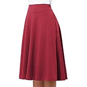 olcso Sima szoknyák-női lengő munkaszoknyák midi szoknyák kötés egyszínű irodai / karrier alkalmi mindennapi ősz &amp;amp; téli elegáns fekete sárga világoszöld bor