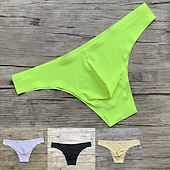 olcso Férfi alsónemű és zokni-Férfi 1 csomag Bugyik Varrás nélküli Alap Nejlon Spandex Sima Alacsony csípő Szabályos Fekete Fehér