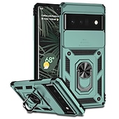 رخيصةأون جراب للهواتف الأخرى-هاتف غطاء من أجل غوغل Pixel 6 Pixel 6 Pro ثقيل حماية كاملة للجسم مسند الدراجة حالة مع خاتم لون سادة TPU