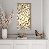 baratos Pinturas Abstratas-pintura a óleo artesanal lona decoração da arte da parede moderna textura dourada abstrata para decoração de casa pintura sem moldura enrolada