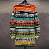 cheap Men&#039;s Print Fleece Jackets-Men&#039;s Abstract Graphic Prints Geometry Winter Coat Fleece Jacket Coat Warm Breathable Comfortable Fashion Streetwear Sport Sports &amp; Outdoor Daily Wear Going out Zipper Pocket Print Fall &amp; Winter