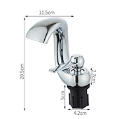 abordables Robinets de lavabo-Robinet de lavabo de salle de bain, cascade en laiton antique robinets de bain à un trou avec interrupteur chaud et froid