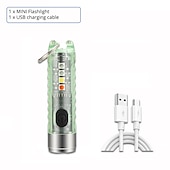 abordables Linternas-mini llavero linterna lámpara recargable antorcha súper brillante con imán camping luz uv potentes luces de iluminación portátiles