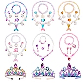 cheap Accessories-Girls&#039; Mermaid Tail Accessories Set Fairytale Princess Bags and Purses Necklace Earring Movie Cosplay Cute Little Mermaid Costume Party Halloween Masquerade World Book Day Costumes