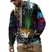 cheap Men&#039;s Pullover Hoodies-Men&#039;s Rainbow Graphic Prints Hoodie Hoodies Sweatshirt Pullover Hoodie Sweatshirt Long Sleeve Hooded Sweatshirt Hooded Streetwear 3D Print Daily Sports Black Red Print Spring &amp;  Fall Designer