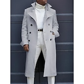 preiswerte Herren-Blazer &amp; -Anzüge-Herren Wintermantel Peacoat Geschäft Casual Winter Polyester Windundurchlässig warm halten Oberbekleidung Bekleidung Stilvoll Casual nicht druckbar Einfarbig Tasche Ständer Einreihiger Verschluss