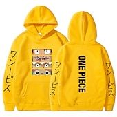 abordables Graphique de personnage de dessin animé et de film-One Piece Monkey D.Luffy Roronoa Zoro Tony Tony Chopper Sweat à capuche Anime Dessin Animé Animé Poche avant Art graphique Pour Couple Homme Femme Adulte Estampage à chaud