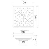 economico Scarichi-Scarico a pavimento per doccia da 4 pollici quadrato tradizionale 100 x 100 mm, griglia per inserto igienico-sanitario per scarico del bagno in ottone antico rimovibile, filtro per capelli