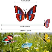 abordables piquets de jardin décoratifs-20 pièces fil métallique papillon plantes enjeux jardin décor papillon enjeux jardin extérieur planteur pot de fleur lit yard jardin pelouse décor