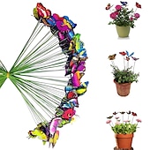abordables piquets de jardin décoratifs-20 pièces fil métallique papillon plantes enjeux jardin décor papillon enjeux jardin extérieur planteur pot de fleur lit yard jardin pelouse décor