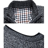 preiswerte Herren Strickjacke-Herren Pullunder Strickjacke Reißverschluss-Pullover Pulloverjacke Fleece Pullover Stricken Gestrickt Einfarbig Stehkragen Moderne zeitgenössische Outdoor Lässig Bekleidung Winter Schwarz Wein S M L