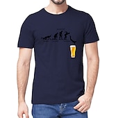 ieftine Tricou grafic pentru bărbați-Bărbați Bere Uman Tricou Tricouri 100% Bumbac Manșon scurt Grafic Cămaşă Heather Grey Negru Alb Tricou confortabil Casual Festivalul de Bere Îmbrăcăminte de designer de modă