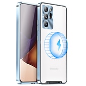 economico Cover Samsung-telefono Custodia Per Samsung Galaxy S24 S23 Ultra Plus S22 S21 Plus Ultra Note 20 Ultra S20 FE Custodia ad adsorbimento magnetico Con Magsafe Placcato Doppia setola Supporta la ricarica wireless