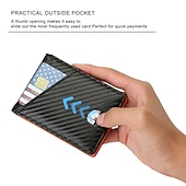 ieftine suporturi pentru carduri și cutii-Portofel din fibră de carbon RFID pentru bărbați geantă subțire pentru bani portofel de carduri de lux pentru bărbați pachet scurt bi-fold