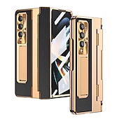 Недорогие Чехлы для Samsung-Чехол для телефона для Samsung Galaxy Z Fold 5 Z Fold 4 Z Fold 3 Flip бамперный флип полный корпус защитный однотонный ПК PU кожа