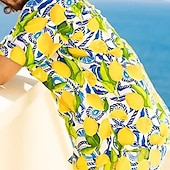 preiswerte Essen &amp; Getränke-Herren Tropisch Hemd Hawaiihemd Sommerhemd Aloha-Shirt Kurze Ärmel Hemd Umlegekragen Tropisch Modisch Hawaiianisch Outdoor Strasse Hawaiianisch Gelb Rosa Braun S M L