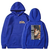 economico Grafica di personaggi di cartoni animati e film-One Piece Monkey D.Rufy Felpa con cappuccio Cartone animato Manga Manga Tasca frontale Grafica Per Da coppia Per uomo Per donna Per adulto Stampa a caldo